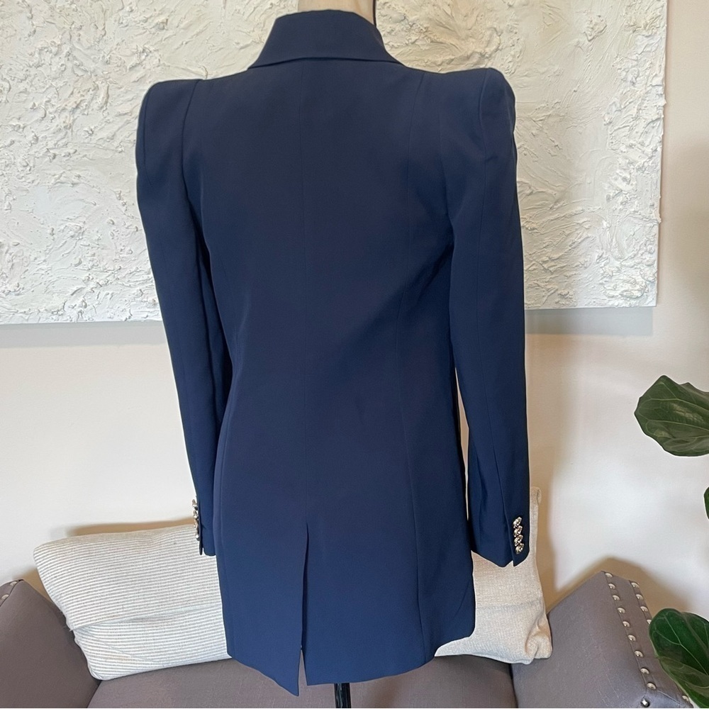 WALTER BAKER Boss Double Breasted Peak Lapel Blazer Navy Gold Buttons Blue Sz XS - Picture 4 of 10